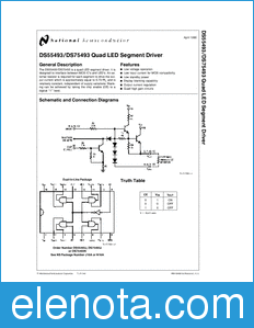 National Semiconductor DS55493 datasheet
