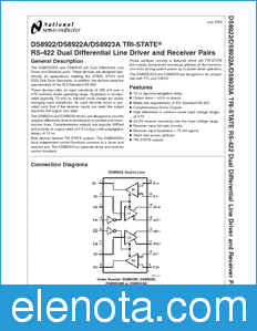 National Semiconductor DS8922 datasheet