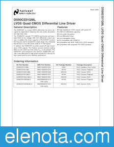 National Semiconductor DS90C031QML datasheet