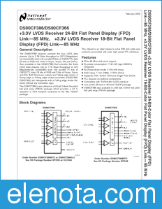 National Semiconductor DS90CF386 datasheet