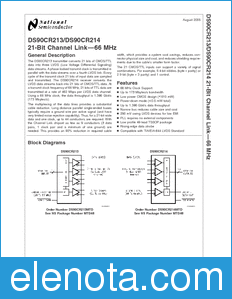 National Semiconductor DS90CR213 datasheet