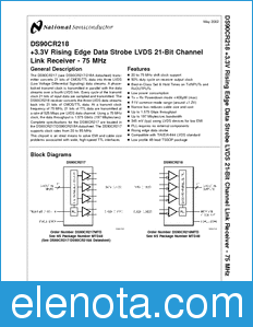 National Semiconductor DS90CR218 datasheet
