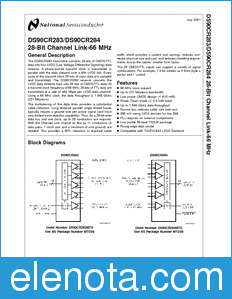 National Semiconductor DS90CR283 datasheet