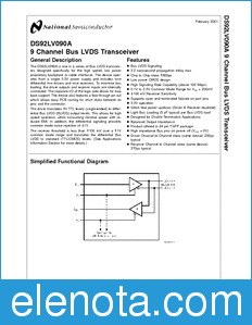National Semiconductor DS92LV090A datasheet