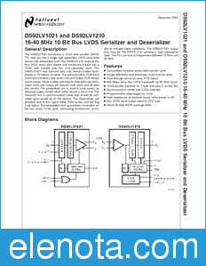 National Semiconductor DS92LV1021 datasheet