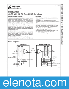 National Semiconductor DS92LV1023 datasheet