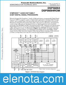 Freescale DSP56004 datasheet