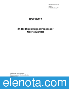 Motorola DSP56012UM datasheet