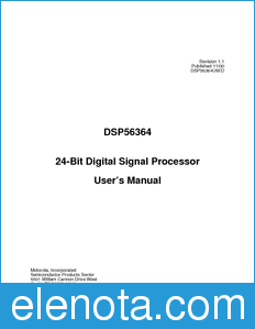 Motorola DSP56364UM datasheet