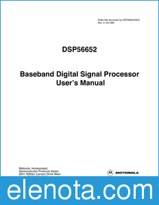 Motorola DSP56652UM datasheet