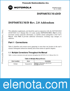 Freescale DSP5685XUMAD datasheet
