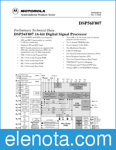 Motorola DSP56F807 datasheet