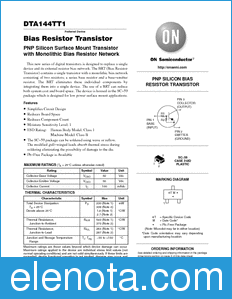 ON Semiconductor DTA144TT1 datasheet