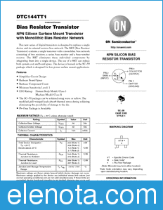ON Semiconductor DTC144TT1 datasheet