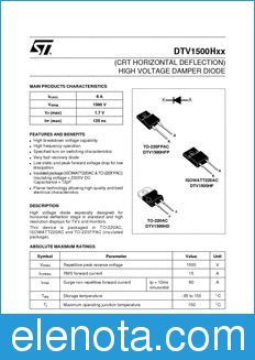 STMicroelectronics DTV1500HD datasheet