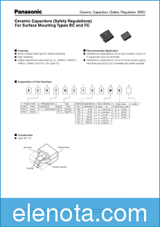 Panasonic Semiconductor ECKTFC221KB datasheet