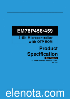 ELAN Microelectronics Corp EM78P458 datasheet
