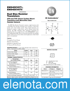 ON Semiconductor EMD4DXV6T1 datasheet