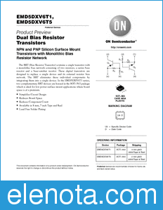 ON Semiconductor EMD5DXV6T1 datasheet