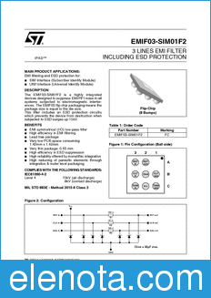 STMicroelectronics EMIF03-SIM01F2 datasheet