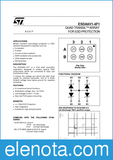 STMicroelectronics ESDA6V1-4F1 datasheet