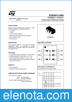 STMicroelectronics ESDA6V1-5W6 datasheet