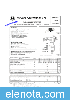 Chenmko Enterprise F12C20PT datasheet