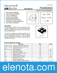 International Rectifier FA38SA50 datasheet