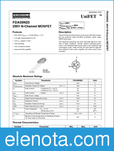 Fairchild FDA59N25 datasheet