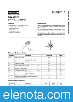 Fairchild FDA62N28 datasheet