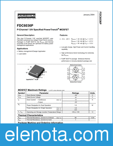 Fairchild FDC6036P datasheet