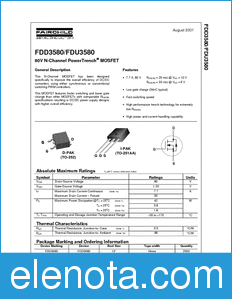 Fairchild FDD3580 datasheet