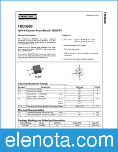 Fairchild FDD3680 datasheet