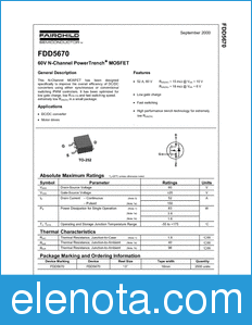 Fairchild FDD5670 datasheet