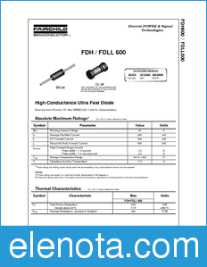 Fairchild FDH600 datasheet