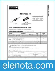 Fairchild FDLL400 datasheet