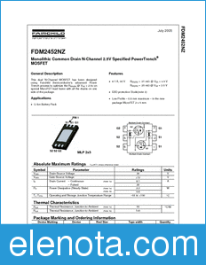 Fairchild FDM2452NZ datasheet