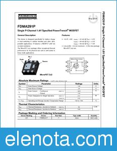 Fairchild FDMA291P datasheet