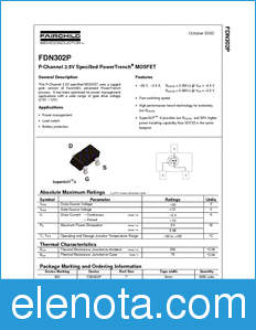 Fairchild FDN302P datasheet