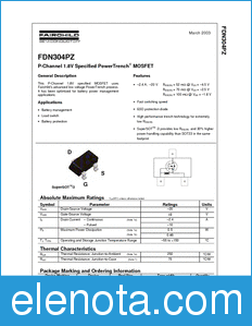 Fairchild FDN304PZ datasheet