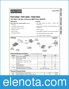Fairchild FDP15N50 datasheet