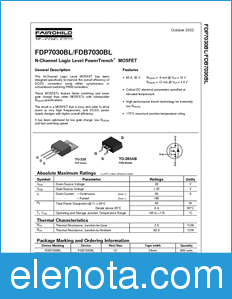 Fairchild FDP7030BL datasheet