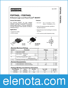 Fairchild FDP7042L datasheet