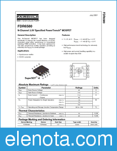 Fairchild FDR6580 datasheet