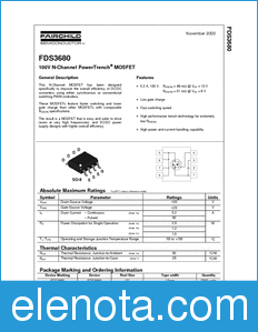 Fairchild FDS3680 datasheet