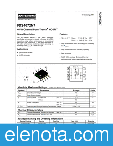 Fairchild FDS4072N7 datasheet