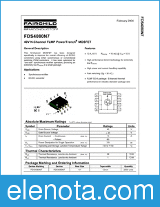 Fairchild FDS4080N7 datasheet