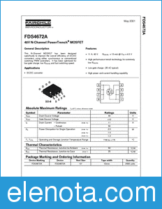 Fairchild FDS4672A datasheet
