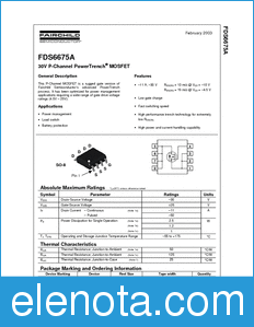 Fairchild FDS6675A datasheet