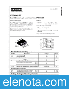 Fairchild FDS6961AZ datasheet